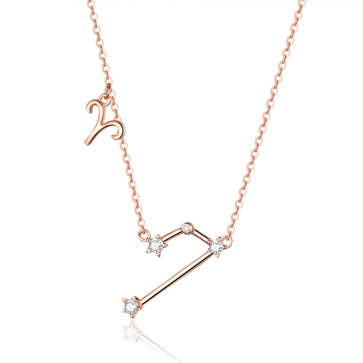 Signs of Zodiac Zircon Necklace in Sterling Silver Aries