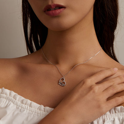 Lovebirds Zircon Necklace in Sterling Silver model