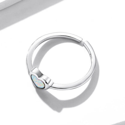 Heart Opal Sterling Silver Ring