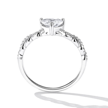 Romantic Love Zircon Ring in Sterling Silver side