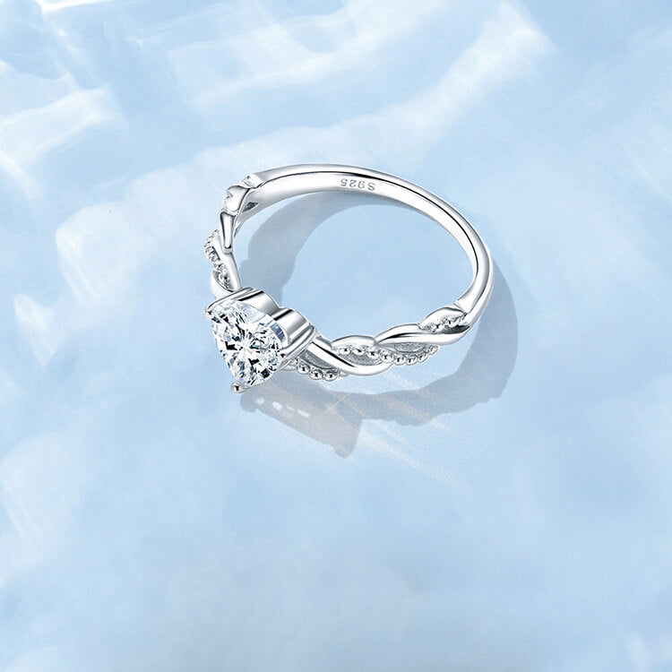 Romantic Love Zircon Ring in Sterling Silver side