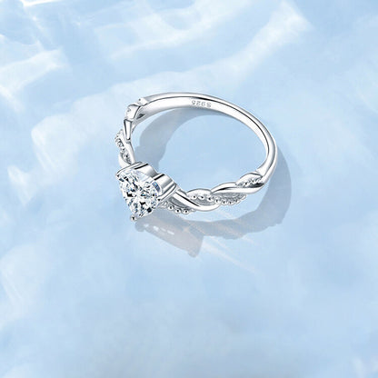 Romantic Love Zircon Ring in Sterling Silver side