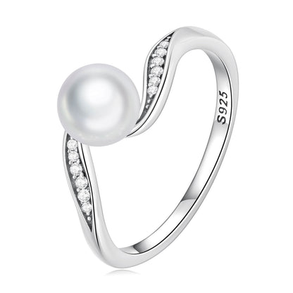 Bond Pearl Zircon Jewellery Set in Sterling Silver ring