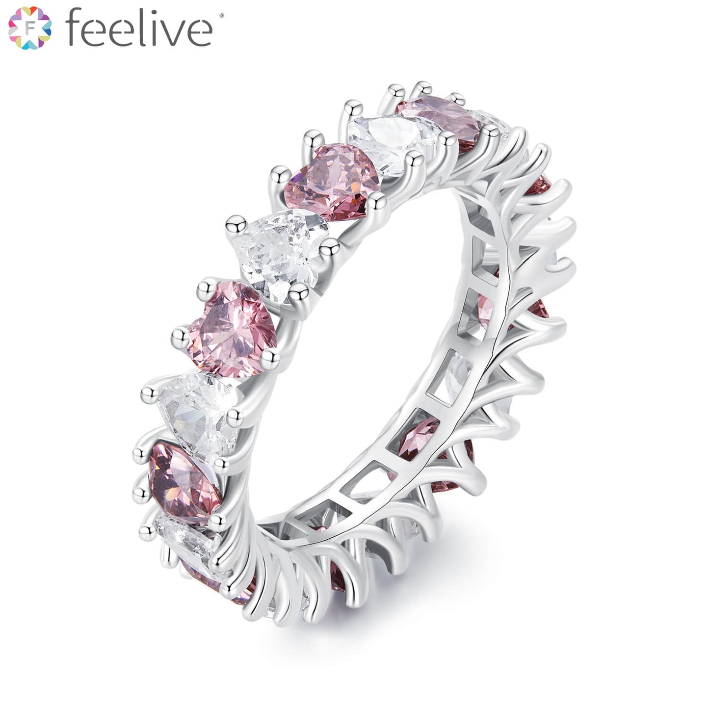 Brilliant Heart Zircon Ring in Sterling Silver - Feelive