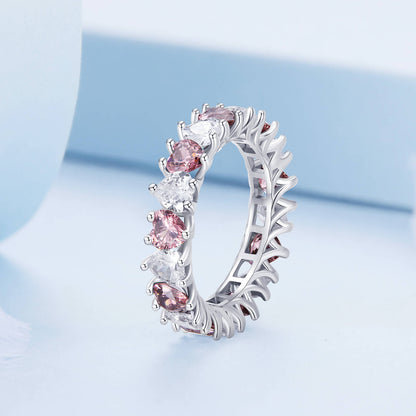 Brilliant Heart Zircon Ring in Sterling Silver side