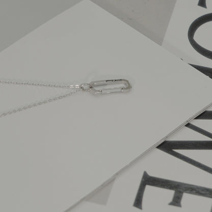 Lucky Safety Pin Necklace in Sterling Silver