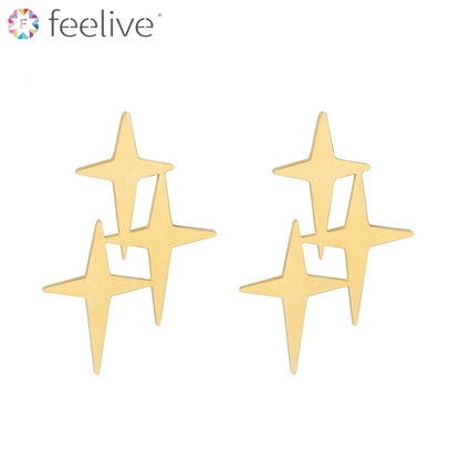 Stars Stud Earrings in Titanium - Feelive