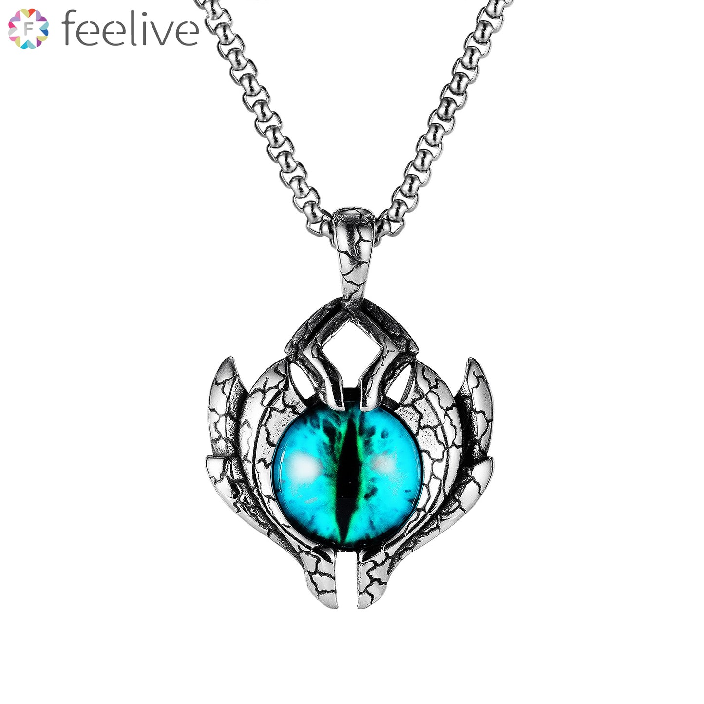 Monster Devil Eye Men Necklace in Stainless Steel - Feelive