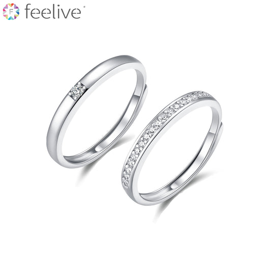 Zircon Channel Set Stackable Rings Set in Sterling Silver - Feelive