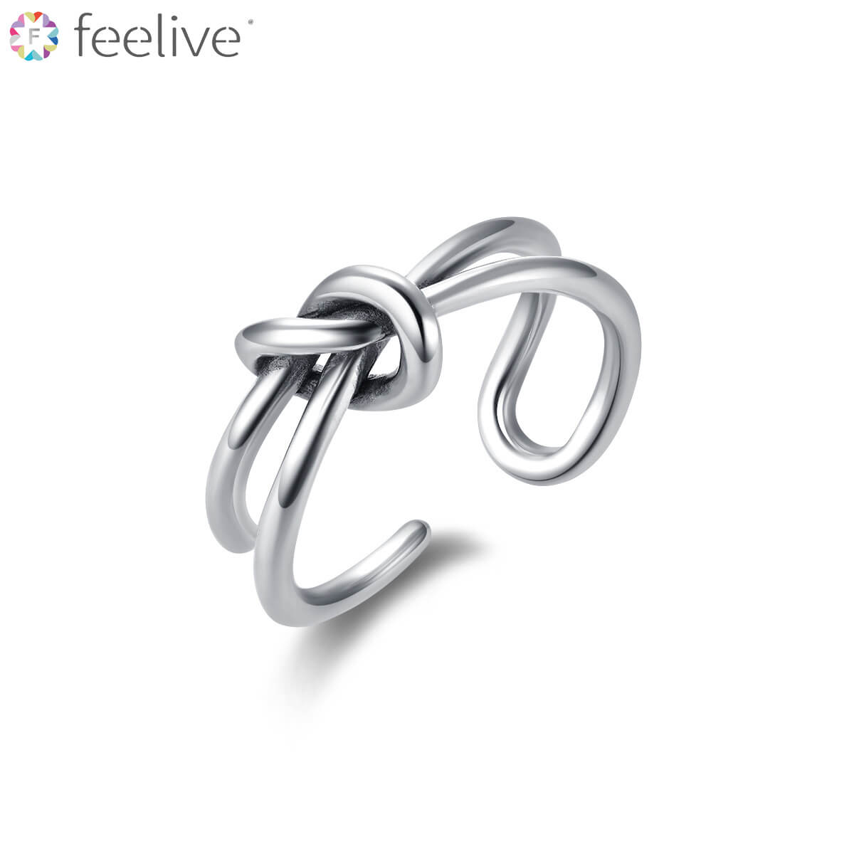 Knot Open Ring in Sterling Silver - Feelive