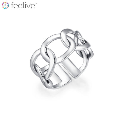 Curb Link Chain Ring in Sterling Silver - Feelive