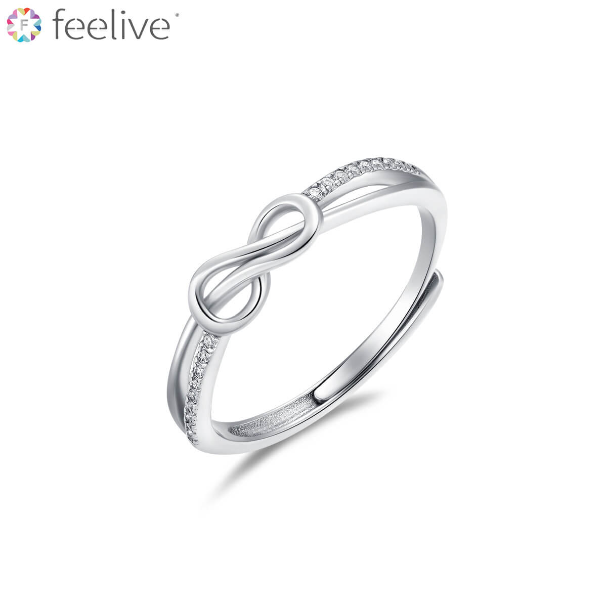 Infinity Zircon Ring in Sterling Silver - Feelive