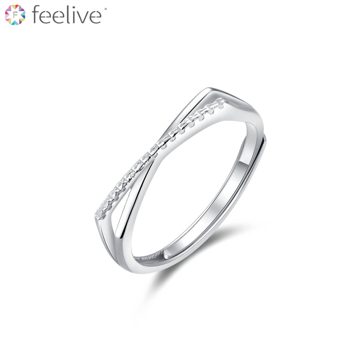 Infinity X-shaped Ring in Sterling Silver - Feelive