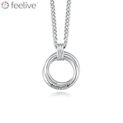 Infinite Circle Beautiful Encounter Necklace in Sterling Silver - Feelive