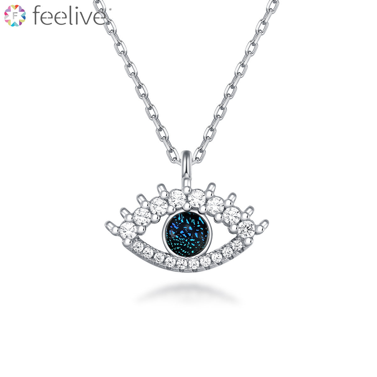 Devil's Eye Zircon Necklace in Sterling Silver - Feelive