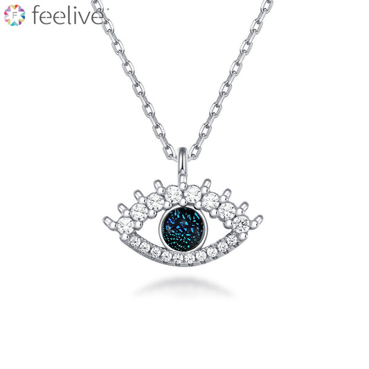 Devil's Eye Zircon Necklace in Sterling Silver - Feelive