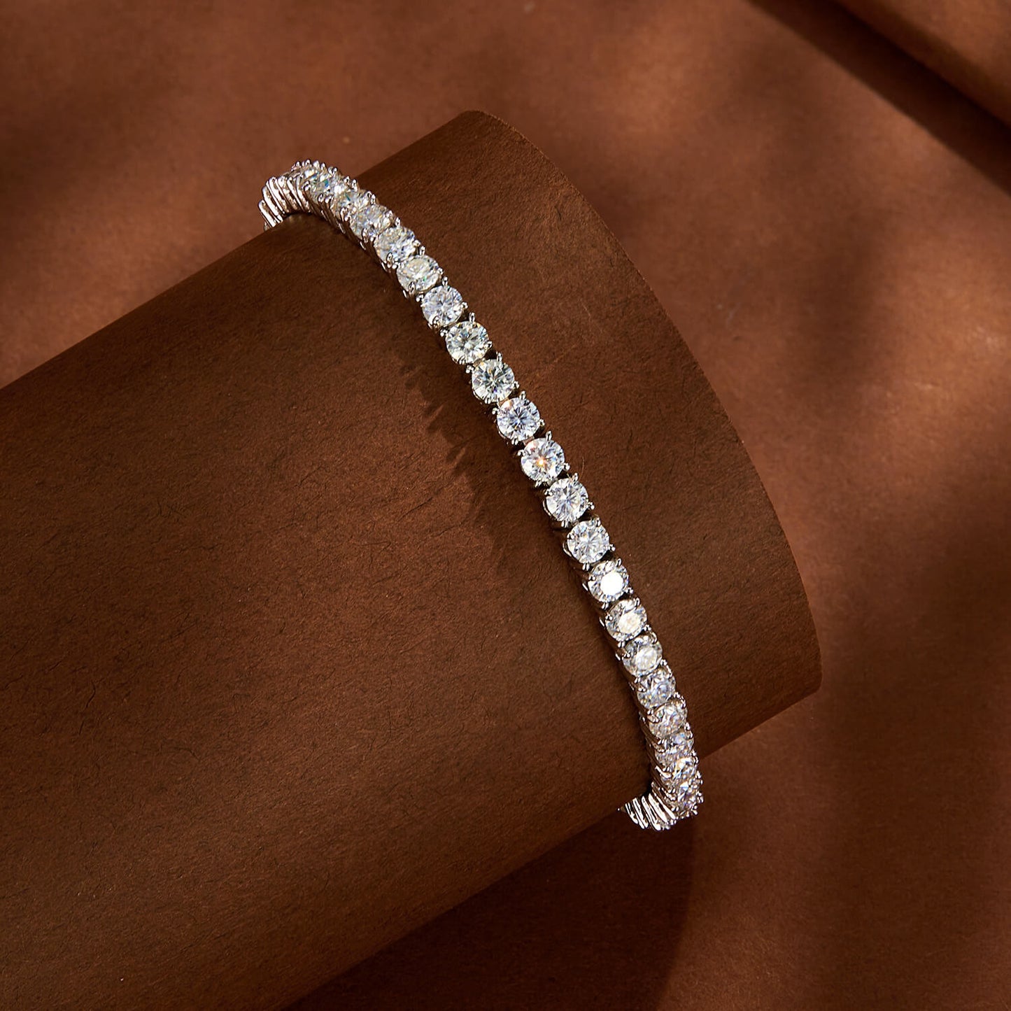 Classic Moissanite Tennis Bracelet in Sterling Silver front