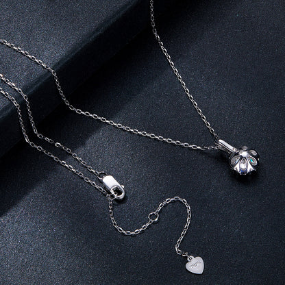 Elegant Flower Moissanite Jewellery Set in Sterling Silver necklace back and clasp