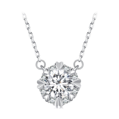 Happy Princess Moissanite Jewellery Set in Sterling Silver necklace