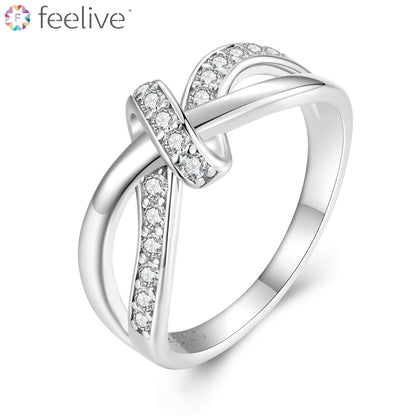 Promise of Knot Moissanite Ring in Sterling Silver - Feelive