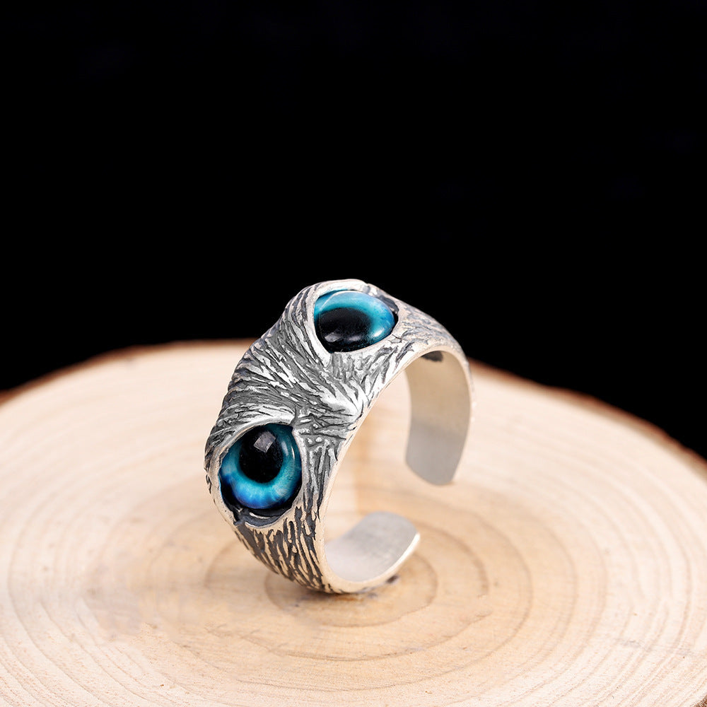 Owl Men Dome Ring in Copper Alloy front