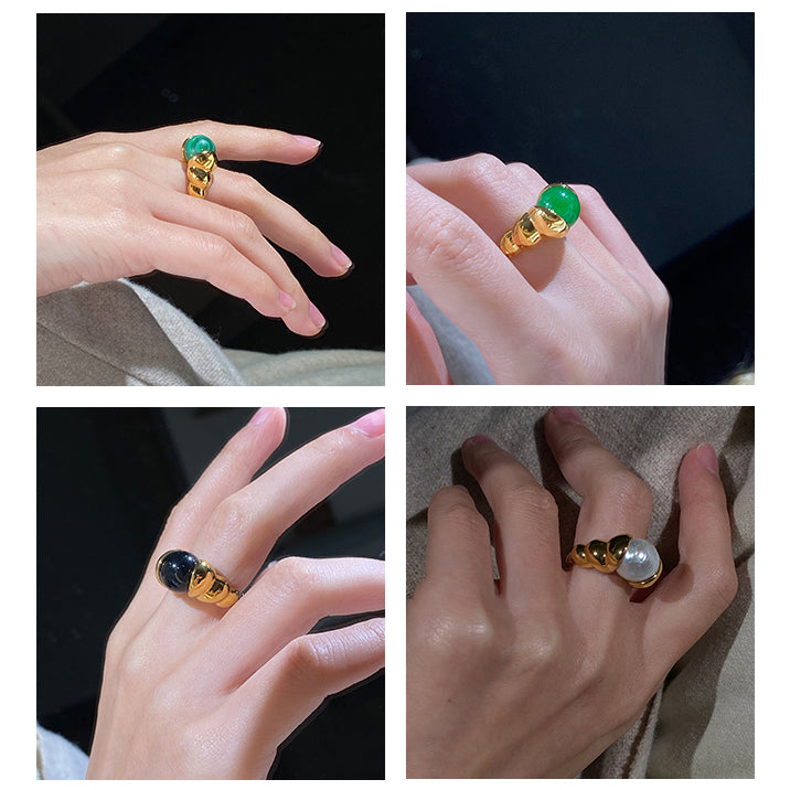 [TikTok] Gemstones Magic Ring in Gold Plated Brass