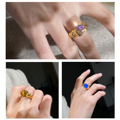 [TikTok] Gemstones Magic Ring in Gold Plated Brass