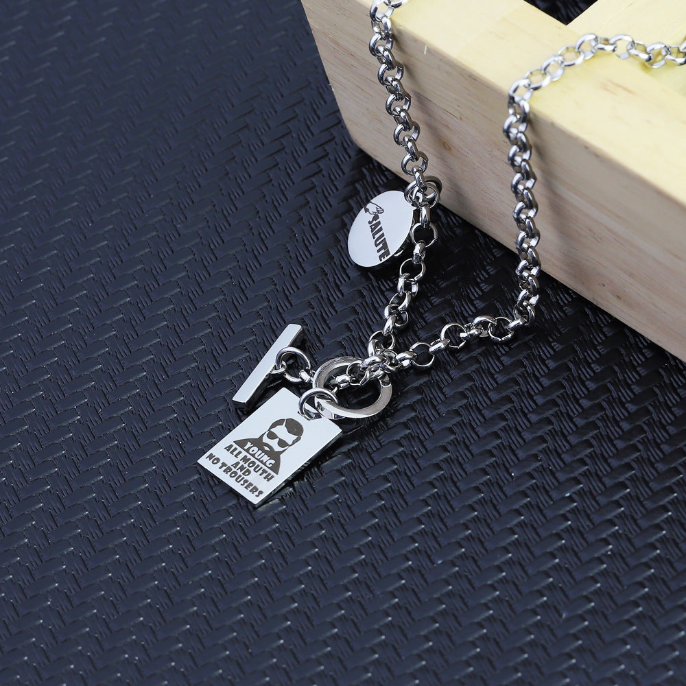 Military Style Salute Men Necklace in Stainless