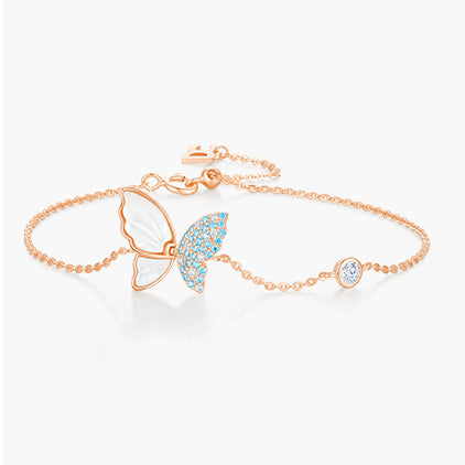 Sunshine Butterfly Zircon Shell Pearl Jewellery Set in Sterling Silver bracelet