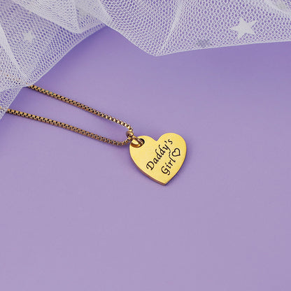 Daddy's Girl Heart Necklace in Titanium