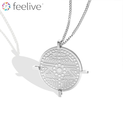 Custom Totem Pendant Necklace in Titanium silver - Feelive