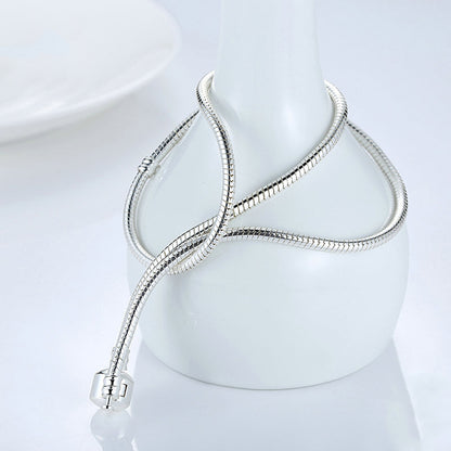 Snake Chain Necklace in Silver Plated Copper