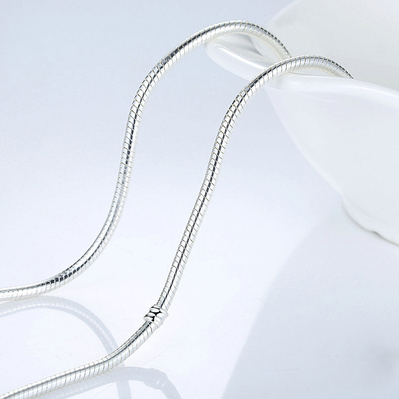 Snake Chain Necklace in Silver Plated Copper