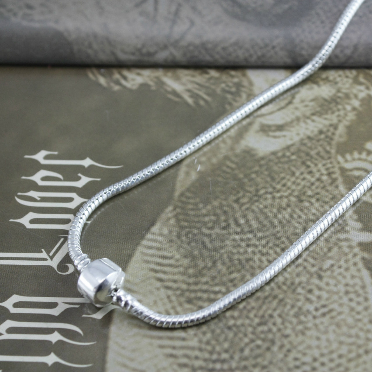 Snake Chain Necklace in Silver Plated Copper side