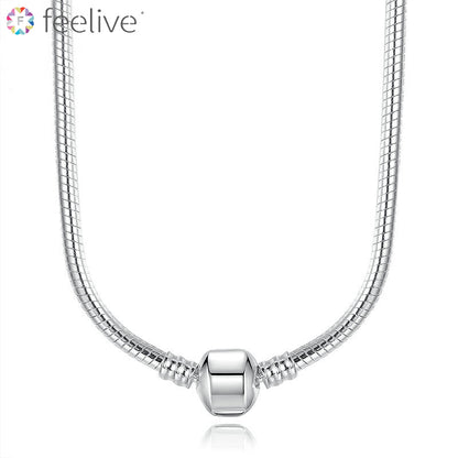 Snake Chain Necklace in Silver Plated Copper - Feelive