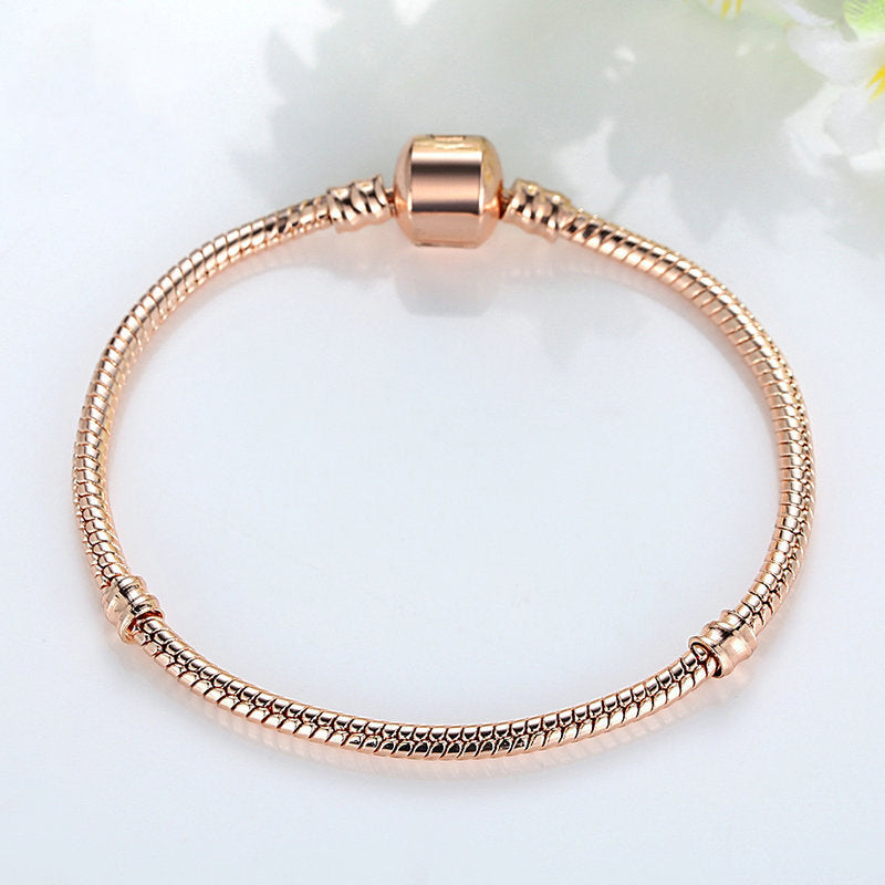 Snake Chain Bracelet in Rose Gold Plated Copper