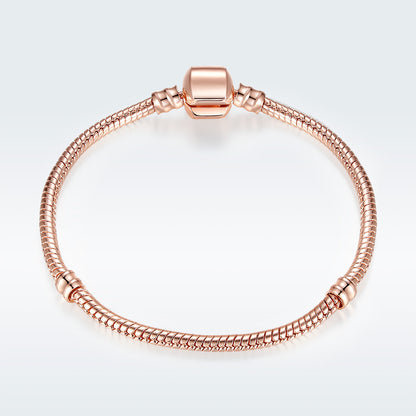 Snake Chain Bracelet in Rose Gold Plated Copper