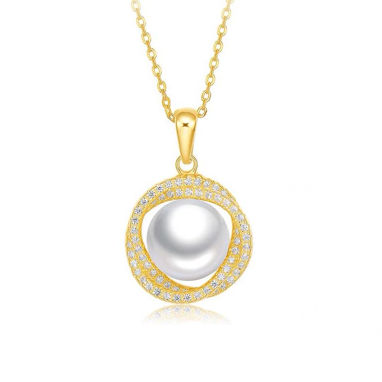 Egypt Charm Pearl Zircon S925 Silver Necklace