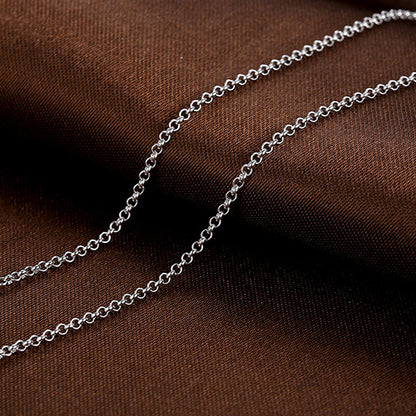 Classic Series Chain Necklace in Sterling Silver rolo thick