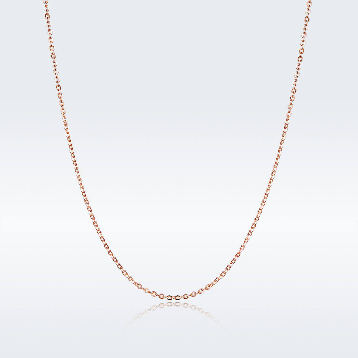 Rose Gold Cable Chain Necklace in Sterling Silver