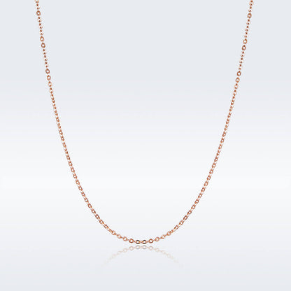 Rose Gold Cable Chain Necklace in Sterling Silver