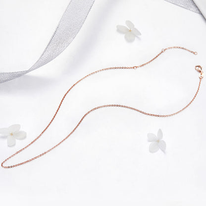 Rose Gold Cable Chain Necklace in Sterling Silver whole