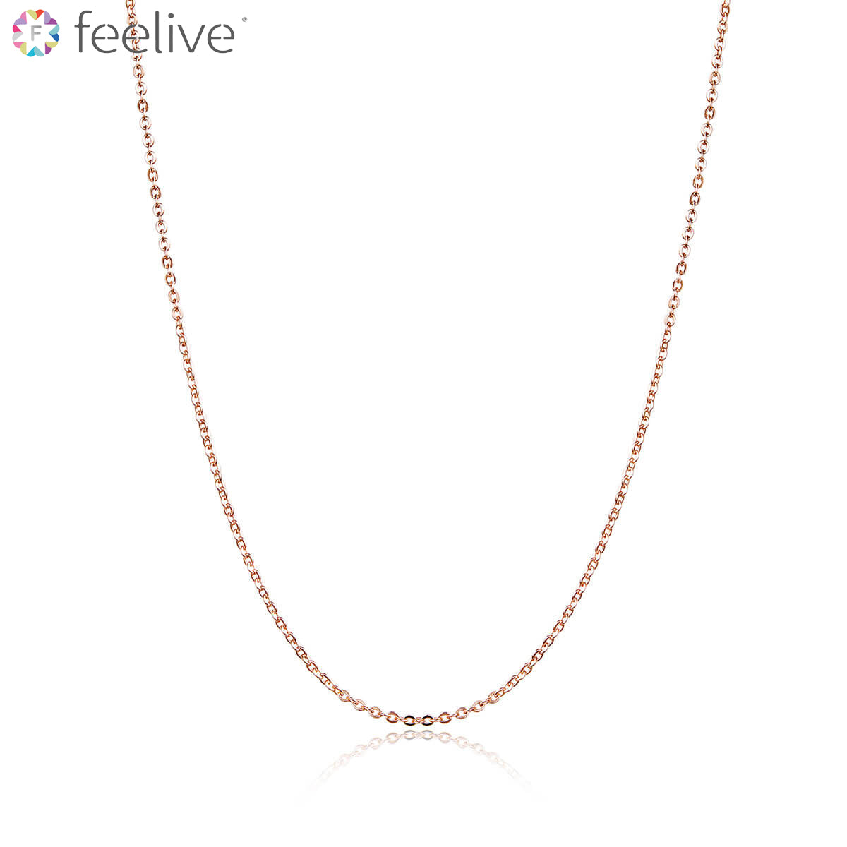 Rose Gold Cable Chain Necklace in Sterling Silver - Feelive