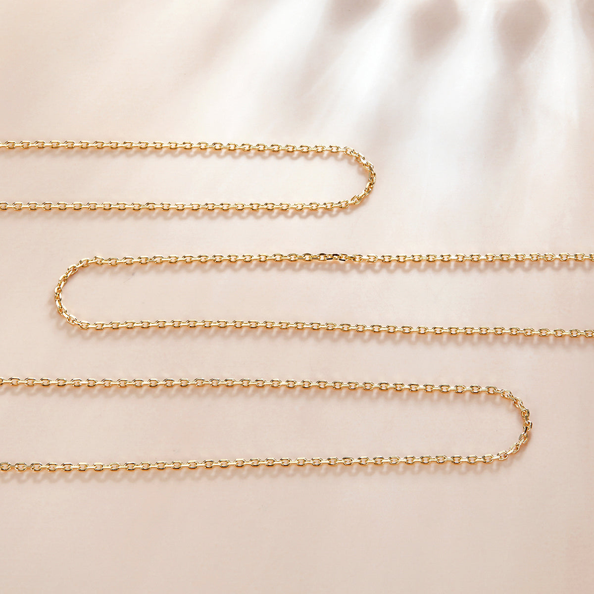 Golden Cable Chain Necklace in Sterling Silver