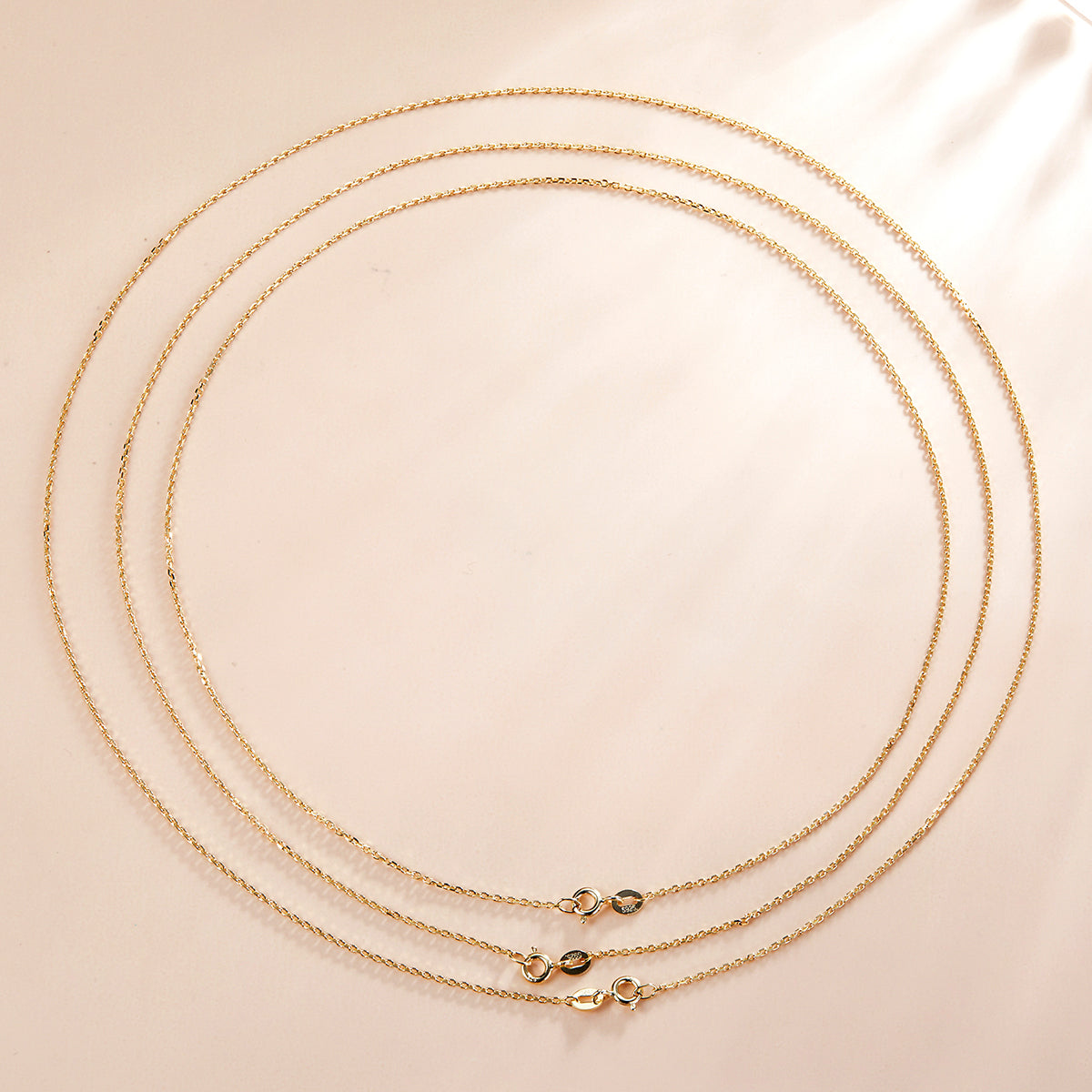 Golden Cable Chain Necklace in Sterling Silver whole