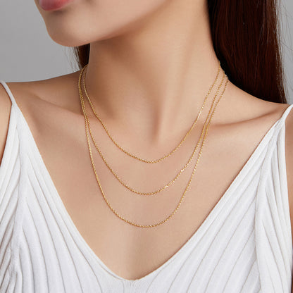 Golden Cable Chain Necklace in Sterling Silver model