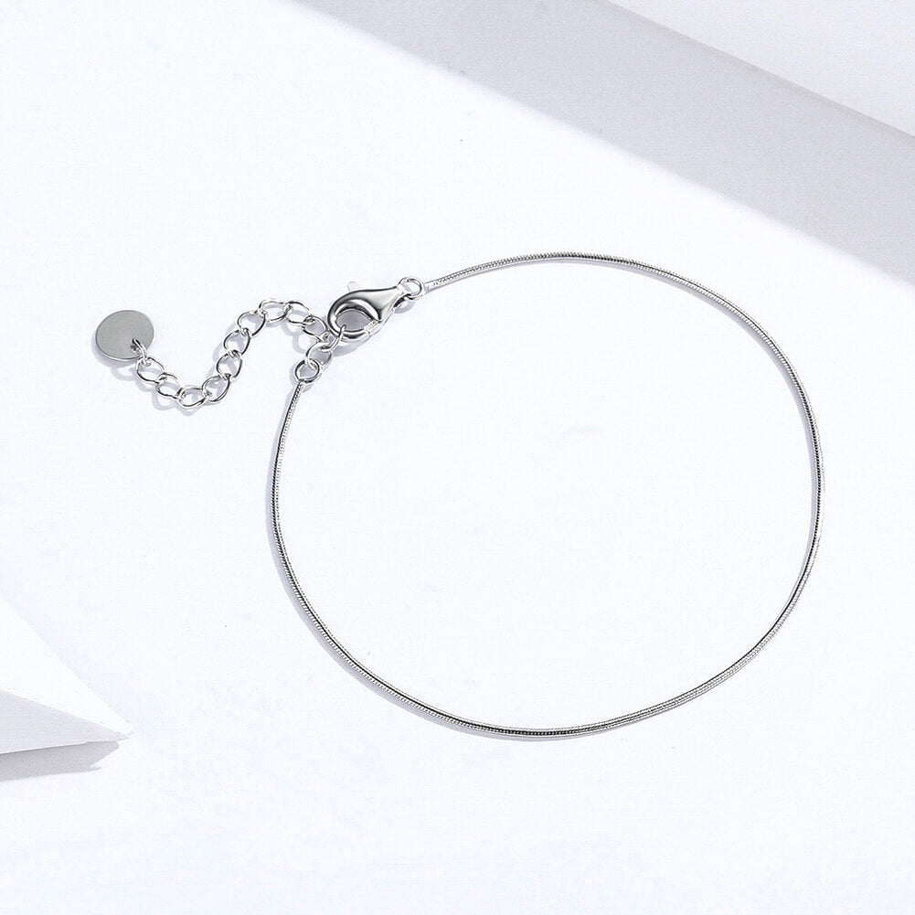 Thin Snake Chain Bracelet in Sterling Silver