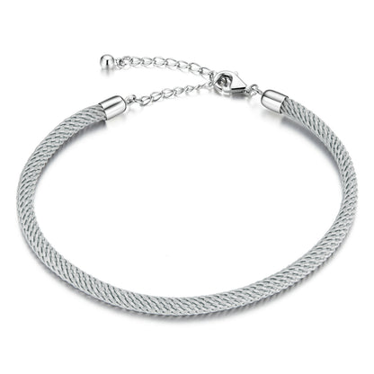 Simple Strip Braided Bracelet in Sterling Silver grey