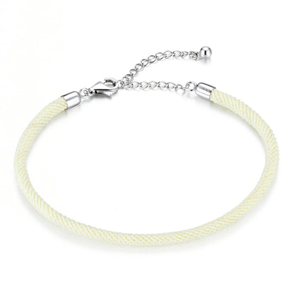 Simple Strip Braided Bracelet in Sterling Silver white