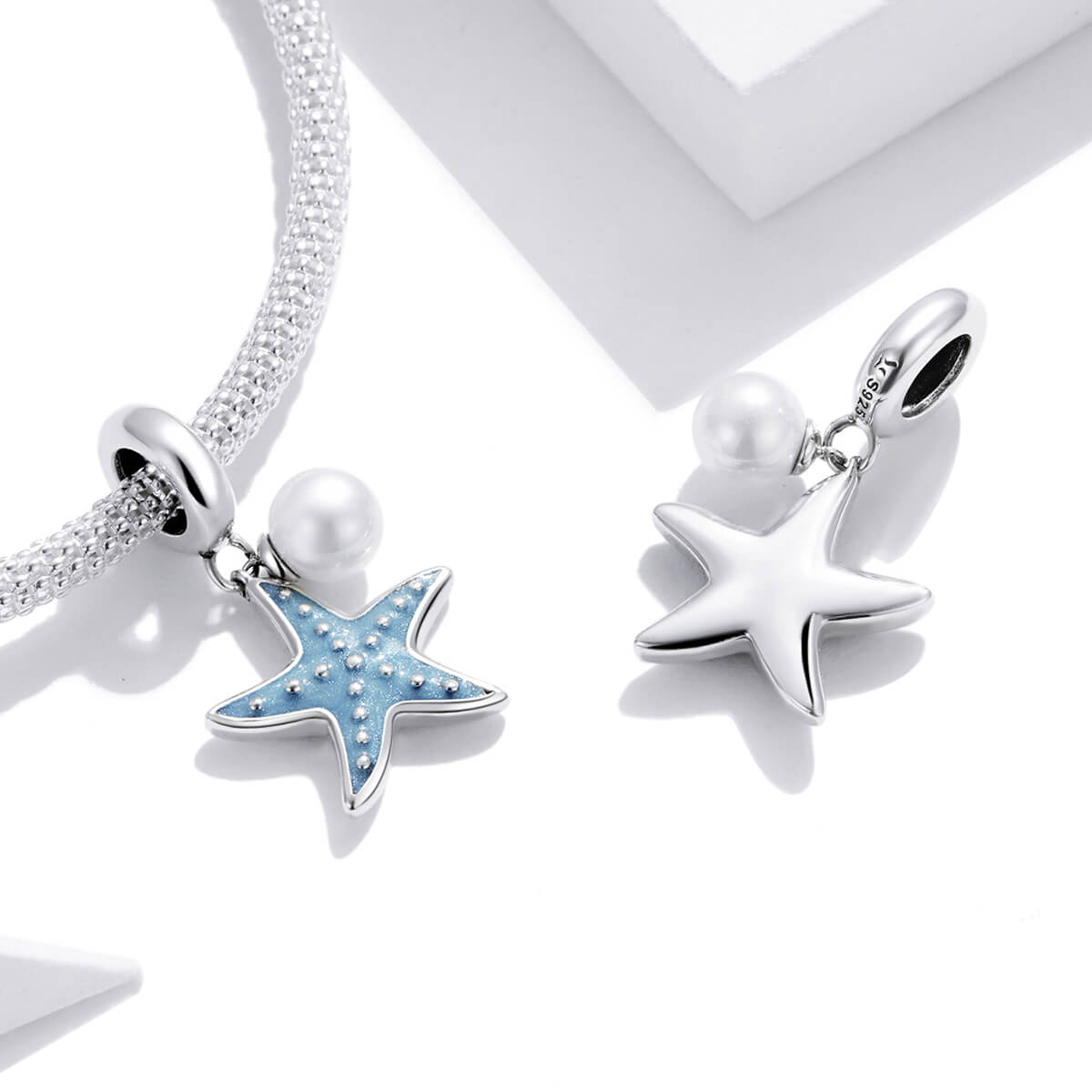 Sea Elf Gemstones Charms Set in Sterling Silver starfish